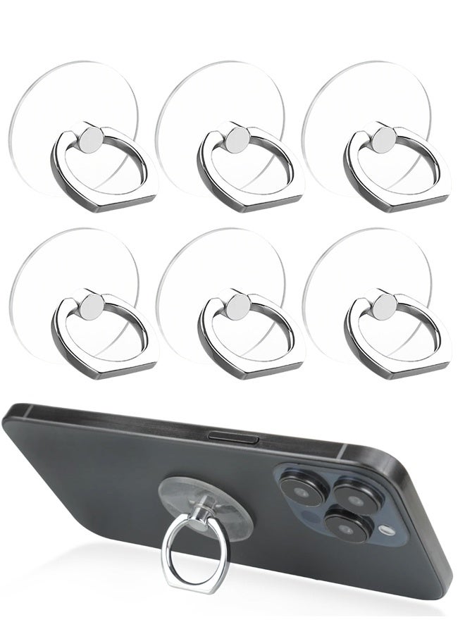 6PCS Transparent Phone Ring Holder Stand, 360° Rotation Cell Phone Ring Holder Mobile Finger Kickstand,Clear Phone Ring for Phone Case (Round) - Image 1
