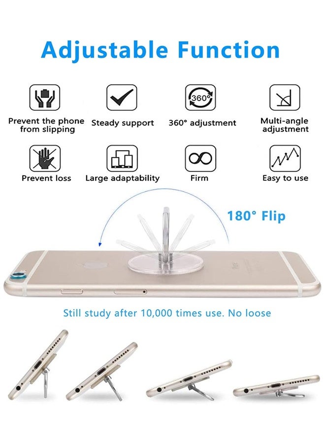 6PCS Transparent Phone Ring Holder Stand, 360° Rotation Cell Phone Ring Holder Mobile Finger Kickstand,Clear Phone Ring for Phone Case (Round) - Image 3