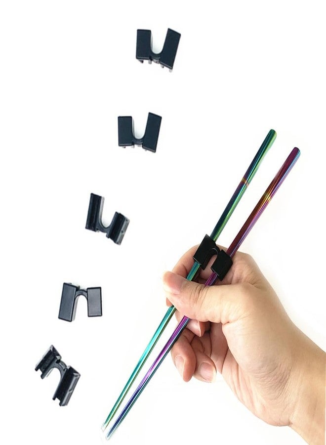 Koolemon 5 Pieces Reusable Chopsticks Helpers Training Chopstick Hinges Connector, Practice Chinese Janpanese Chopstick Helper - Image 1