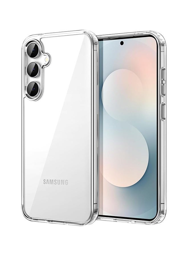 Case for Samsung Galaxy S25 FE 5G, Non-Yellowing Shockproof Phone Bumper Cover, Anti-Fingerprints, Anti-Fall Drop Protection, Anti-Scratch, Slim PC Clear Transparent Back Protective Cover with Soft TPU Frame (Clear) - Image 1