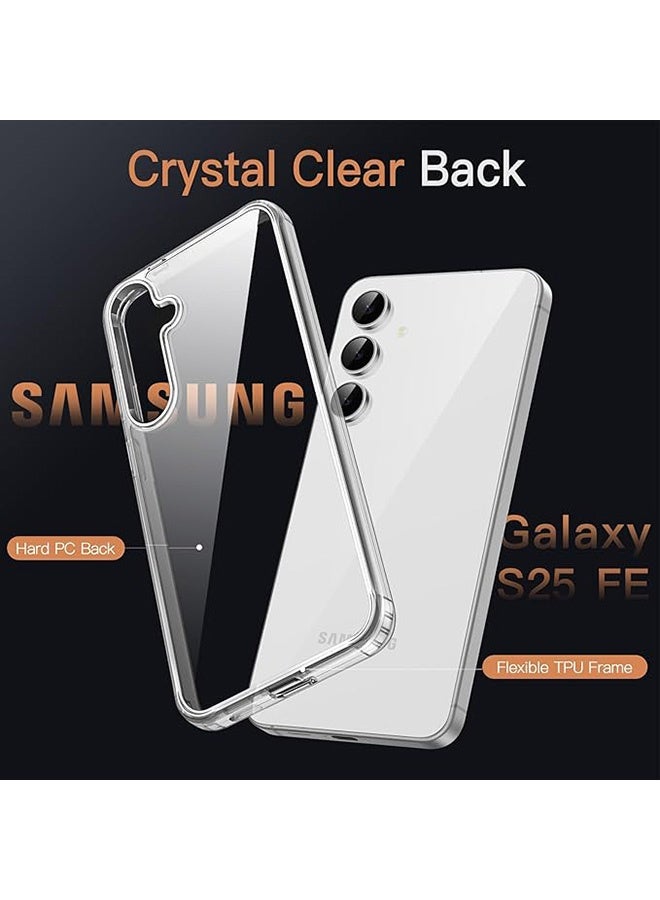 Case for Samsung Galaxy S25 FE 5G, Non-Yellowing Shockproof Phone Bumper Cover, Anti-Fingerprints, Anti-Fall Drop Protection, Anti-Scratch, Slim PC Clear Transparent Back Protective Cover with Soft TPU Frame (Clear) - Image 3