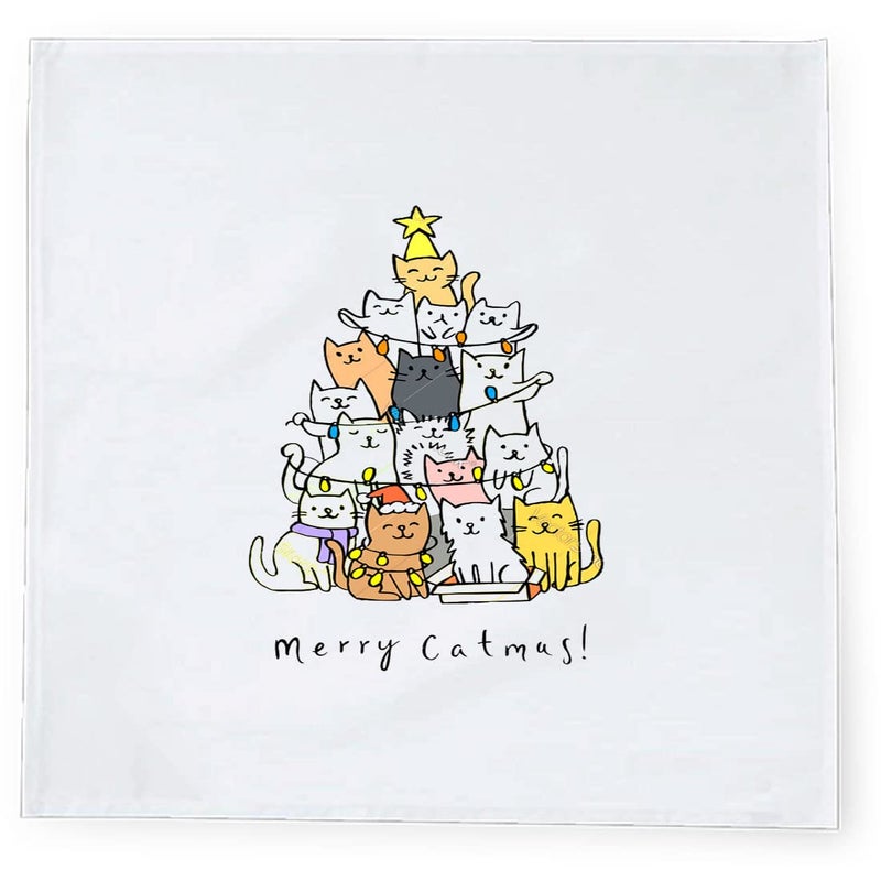 Khakee 6 Pcs Christmas Theme Silk Table Napkins 10x 10 for Xmas Decoration Christmas OrnamentsChristmas Giftxmas21143 - Image 3