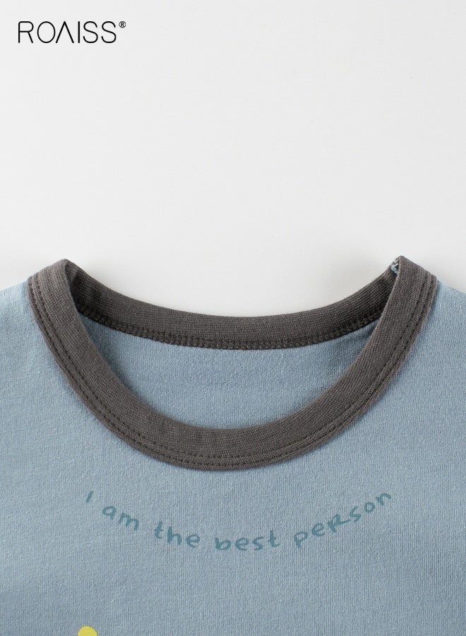 roaiss Toddlers Long Sleeve T-Shirt, Soft Comfortable Shirt with Cartoon Pattern, Casual Crewneck Printed T-Shirts for Boys, Suitable for All Occasions - Image 3