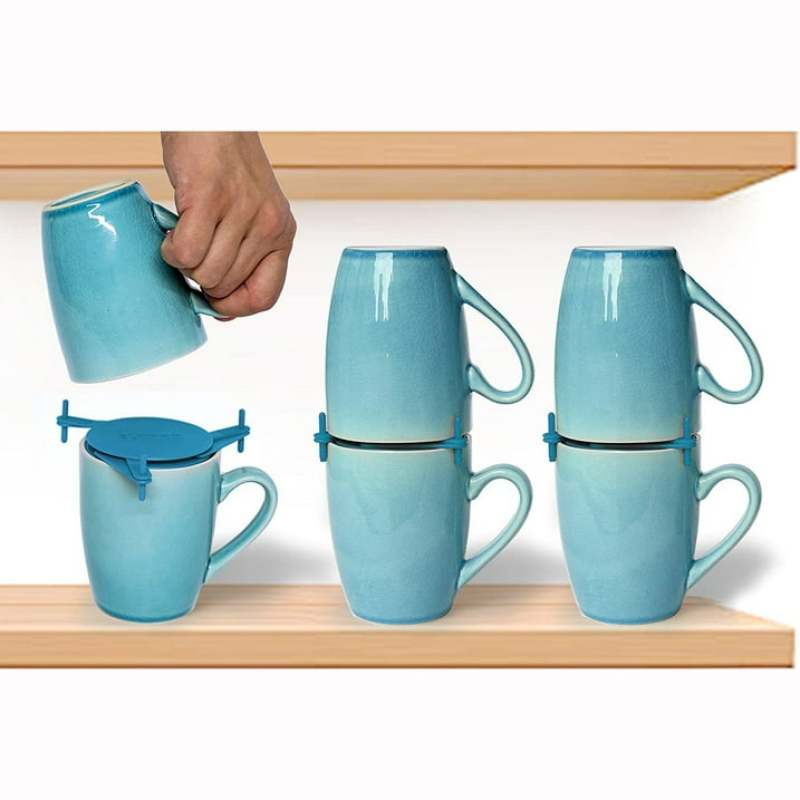 Expandable 6-Pack Coffee Cup Organizer, Space-Saving Stackable Shelf for Kitchen Cabinets & Pantries - Image 4