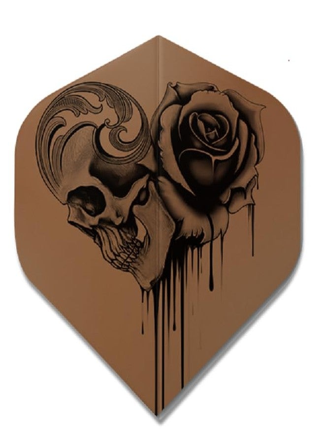 US Darts 3 Sets (9 Flights) Alchemy Copper AMOIR (Skull and Rose) Standard Dart Flights - 100 Micron