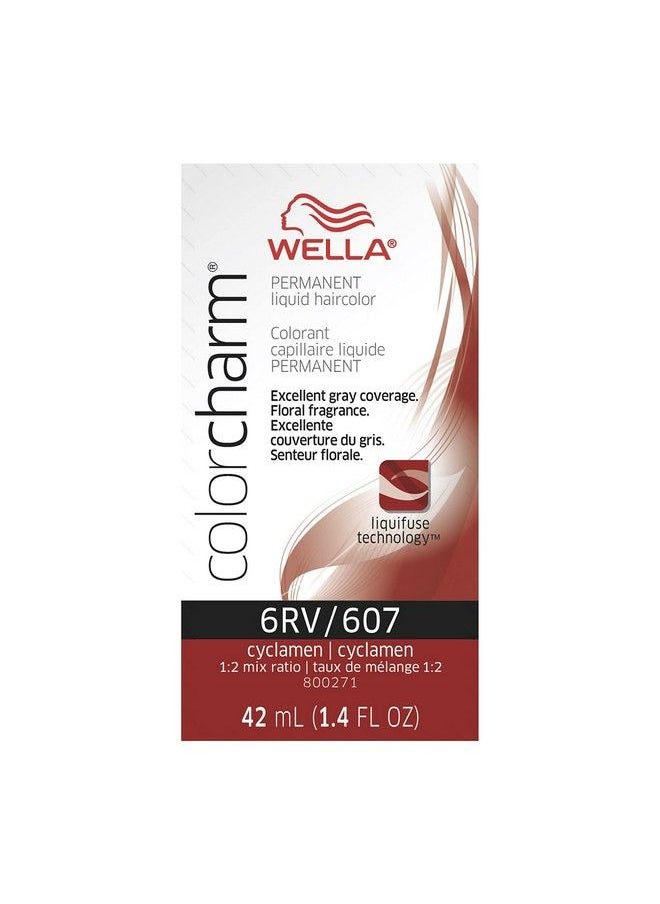 WELLA Color Charm - Wella Colorcharm Permanent Liquid Hair Color For Gray Coverage 6Rv Cyclamen 1.42 Fl Oz - Image 1