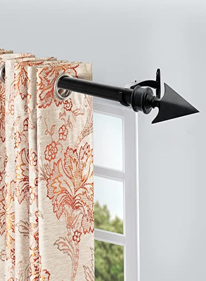 Essential Deco Essential Adjustable Black Curtain Rods for Windows 66 to 120 Inch Extendable Drapery Rods with Flat Arrow Finials & Brackets Set, 3/4 Inch - Image 2
