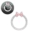 ORIESSE Pink Bow Car AccessoriesBow Tie Engine Start Button RingBling Girly Silver Rhinestone Ring Start Stop Button Car Decor for WomenIgnition Ring Car Charm - Image 2