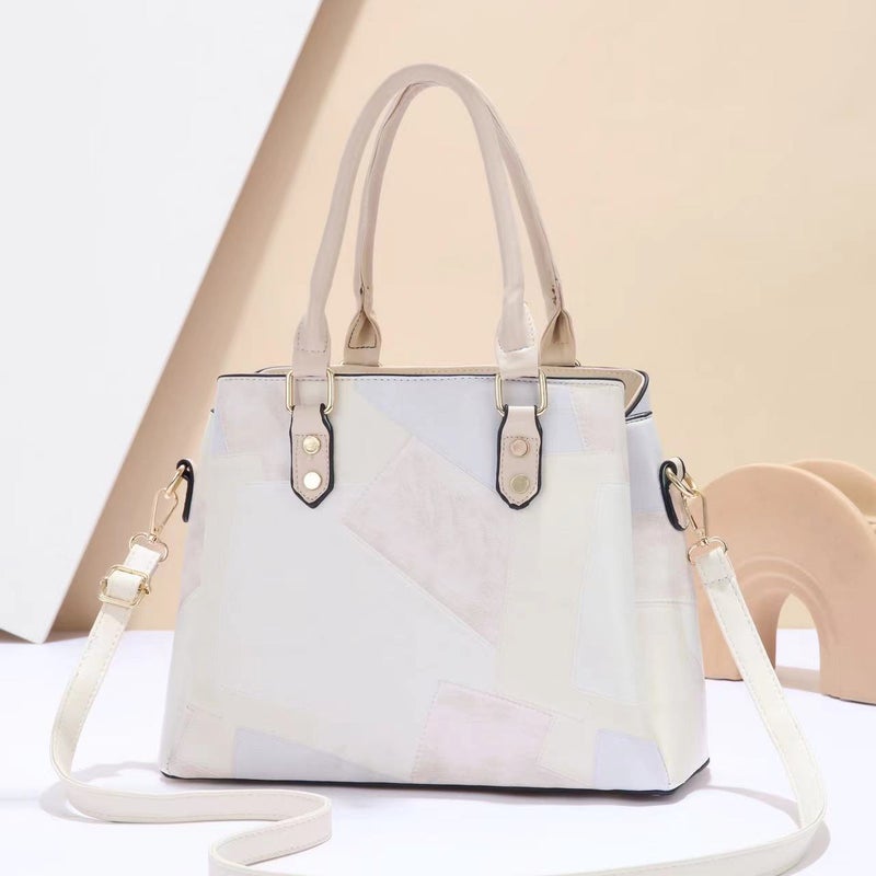 New Stitching Color Large Capacity Shoulder Bag All-Match Trendy Casual High-End All-Match Handbag Crossbody Bag - Image 2