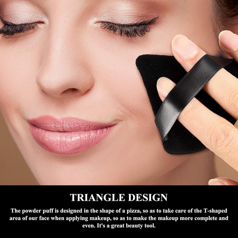 Maitys Fiber Triangular Makeup Puffs, 12 Pieces, Black, Soft Reusable Face Cosmetic Tools for Foundation, Powder, Blush, Concealer & More - Image 4