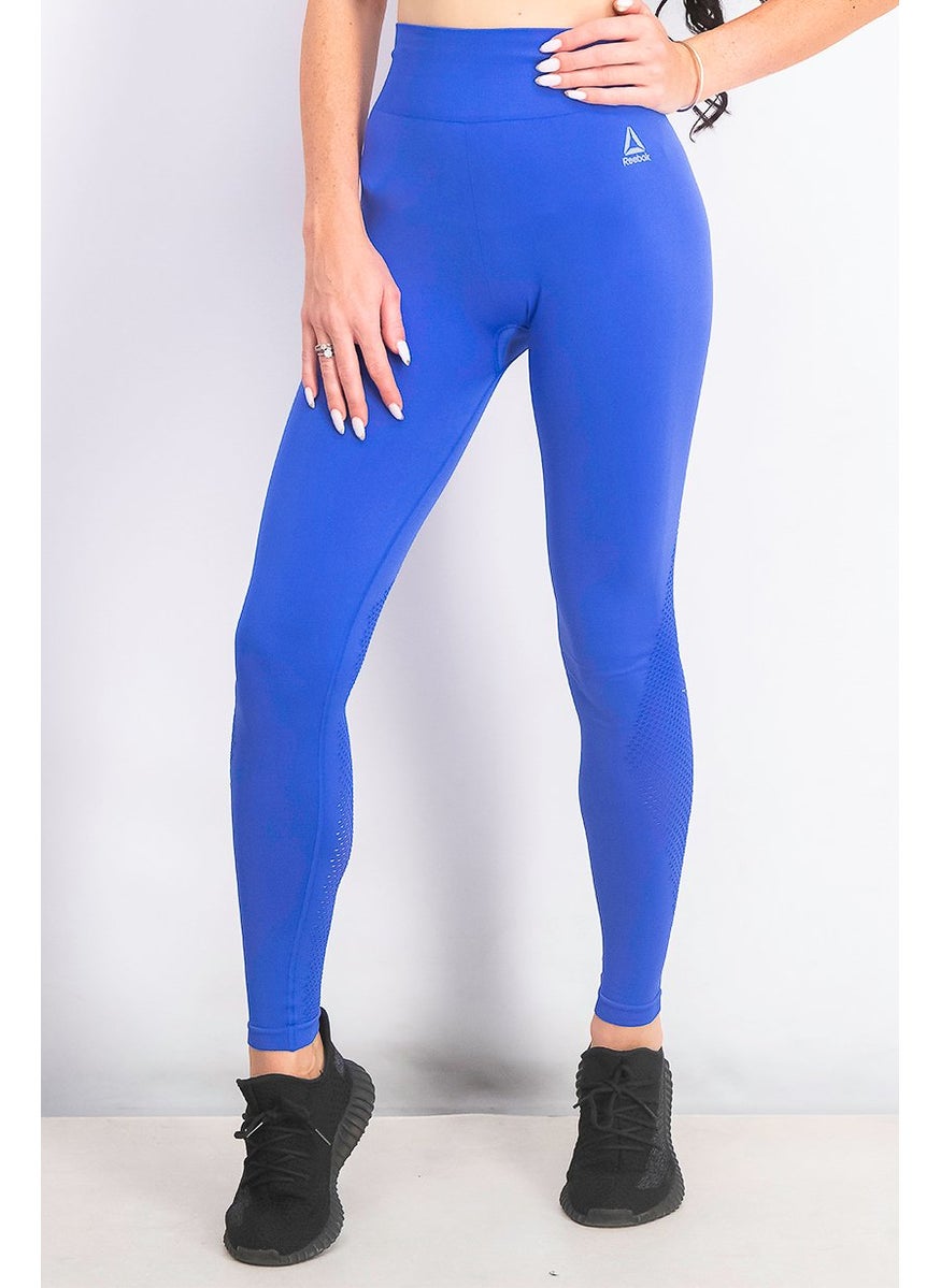Reebok Women Seamless Sport Tights, Blue  - Image 1
