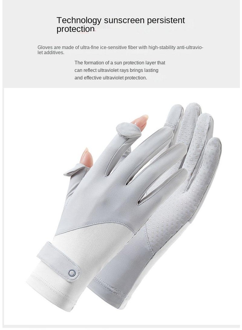 Y&D Women's Cool Outdoor Sunscreen Breathable Non-slip Sports Cycling Ice Silk Gloves - Image 2