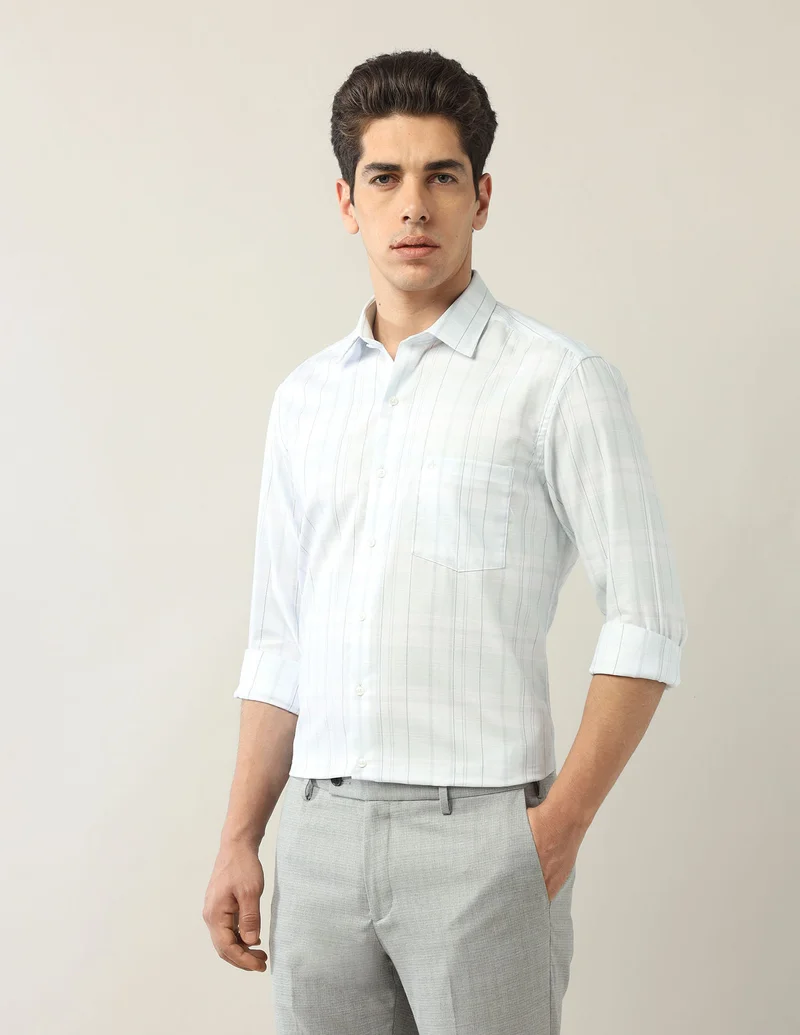 Arrow Light Green Pure Cotton Manhattan Slim Fit Shirt for Men | Best Price UAE