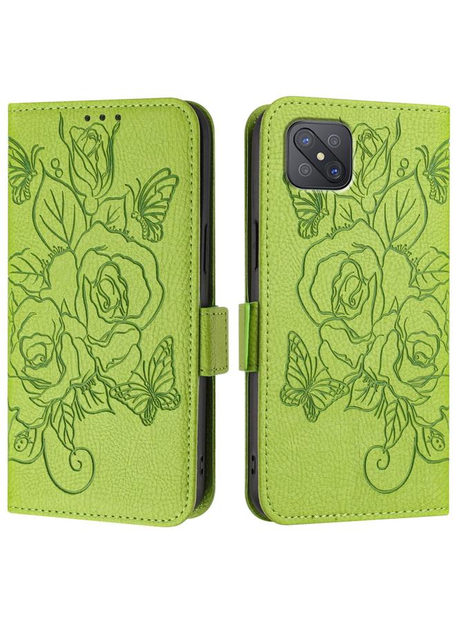 erorex Case For OPPO A92s 5G Embossed Rose RFID Anti-theft Leather Phone Case - Image 2