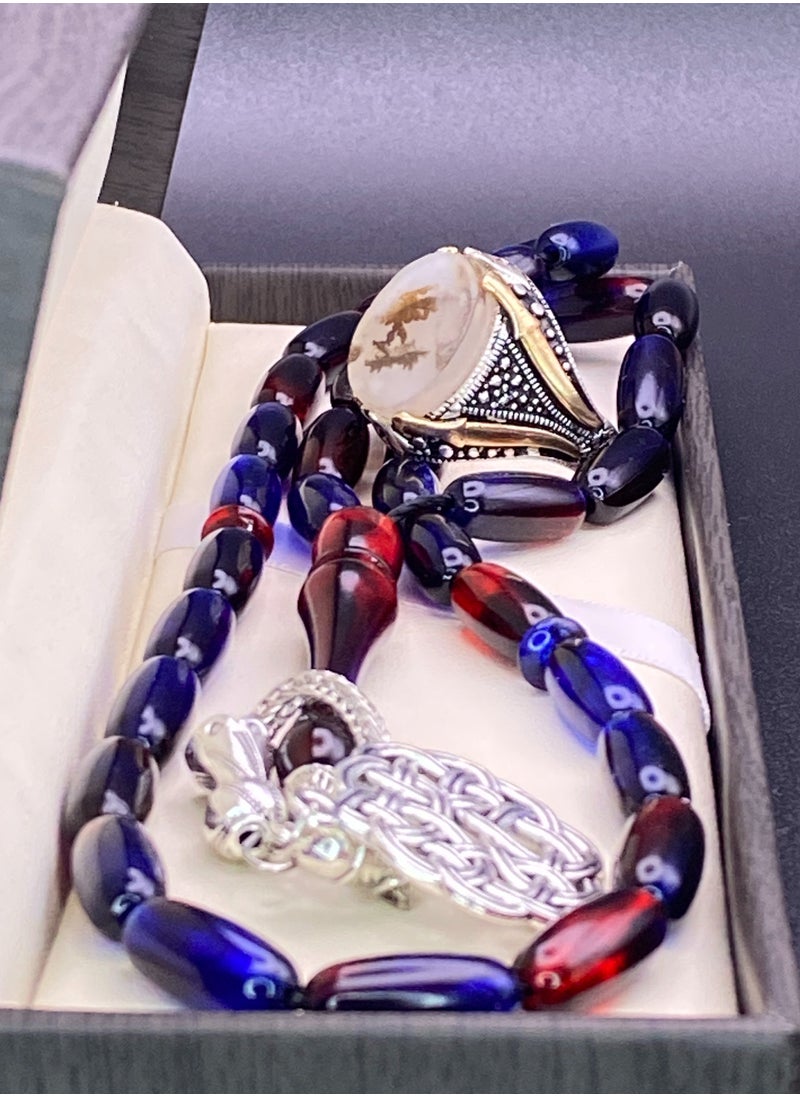 Men's ring, original natural Yemeni agate, 925 sterling silver, men's rings, Turkish-made, royal, men's gift, luxury sterling silver, rosary, gifts, luxury men's rosary, royal, Yemeni agate, gemstone set, men's rings, rosary sets, gemstones A26