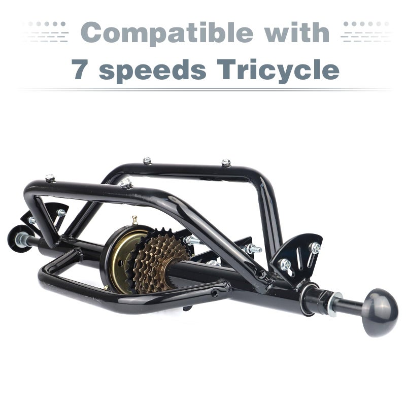 WEEROCK Tricycle Rear Axle Tricycle Conversion Kit 7 Speeds, 5/8Inch Axle(15.8mm) for 20" 24" 26" Trike, 3 Wheel Bikes - Image 4
