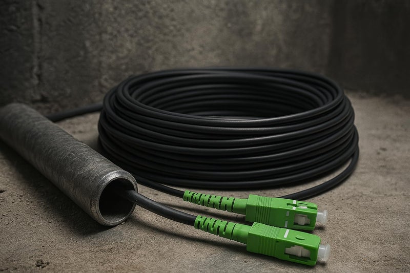 Elfcam® - 10m/32.8ft Armored Fiber Optic Cable for Outdoor and Indoor SCA to SCA Simplex Singlemode, Compatible with FTTH Cables, 10 Meters - Image 5