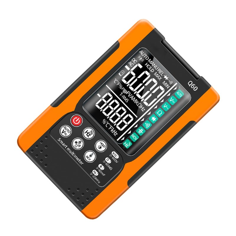 Q60 Digital Multimeter with Ncv Detection, True -ranging Volt Ohm Current Tester, Backlit Display, Data Hold, Continuity Buzzer, Flashlight – Compact Electrical Repair Tool - Image 1