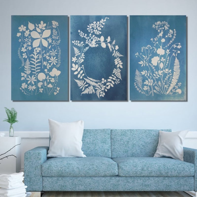 Marktna Three modern-designed canvas panels with a hollow frame, measuring (120×60), three pieces - Image 1