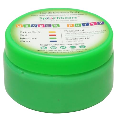 SpeechGears WONDER PUTTY Green(100gm) | Exercise Material for Hand Therapy | Hand Exercise Putty for Arthritis - Image 1