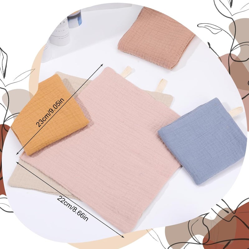 SONARIN 5 Pack Baby Muslin Squares Baby Muslin Cloths Washcloths Natural Cotton Baby Wipes Baby Essentials for Newborn Baby Wiping Bathing Feeding - Image 2