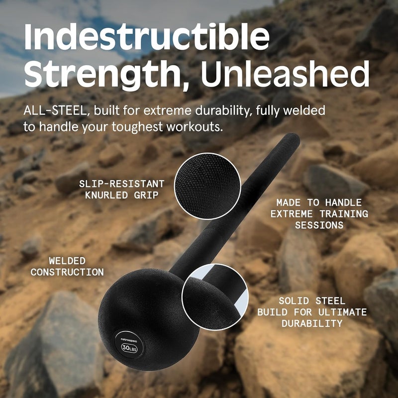 Retrospec Revolve Steel Macebell for Strength Training, Rehabilitation, Stretching, Conditioning and Rotational Training - 5, 7, 10, 15, 20, 30lb Options for Women & Men - Image 3