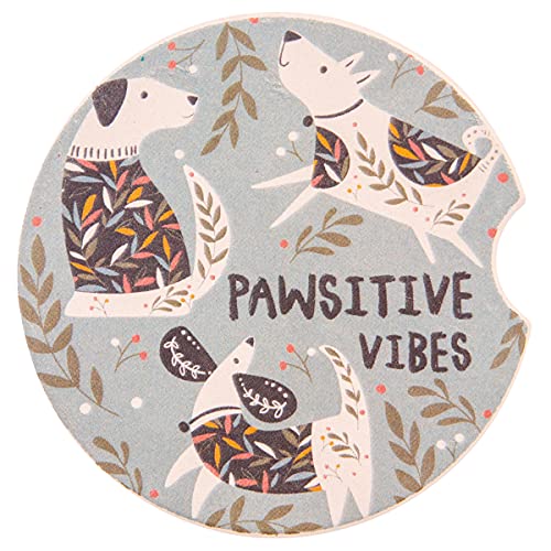 Karma Gifts Boho Car Coasters - Absorbent Cup Holder Coasters for Car - Set of 2 - Dog - Image 2