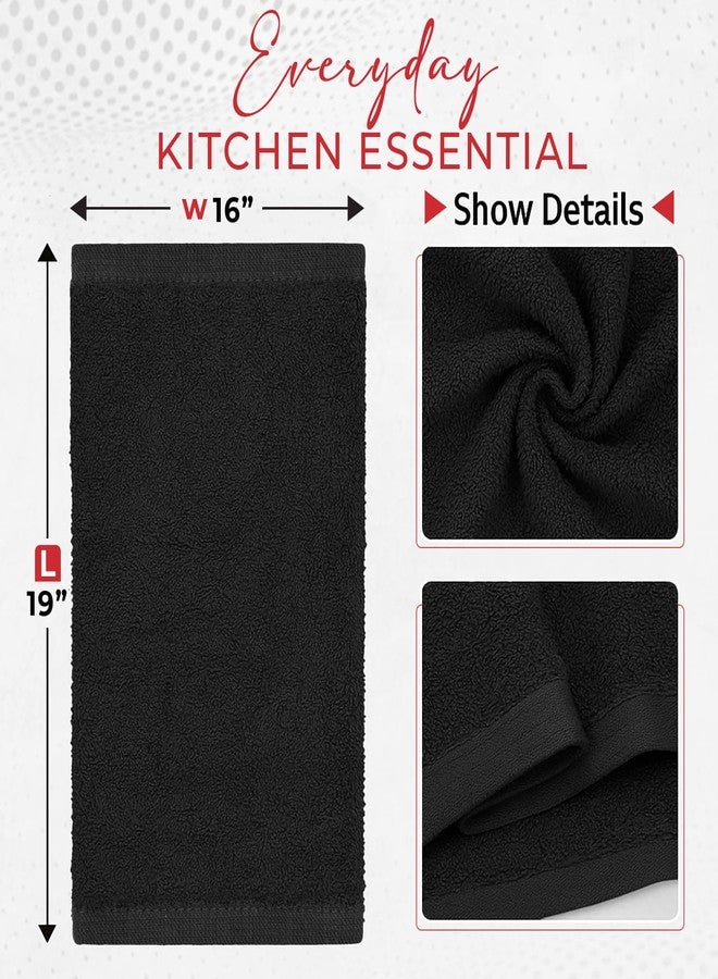 RIVERSIDE Bar Mop Towels Pack of 12, 16x19 Inches, 100% Ring Spun Cotton Terry Cloth Kitchen Towel, Highly Absorbent & Reusable Multipurpose Cleaning Rags for Bathroom, Hotel, Restaurant, Black - Image 3