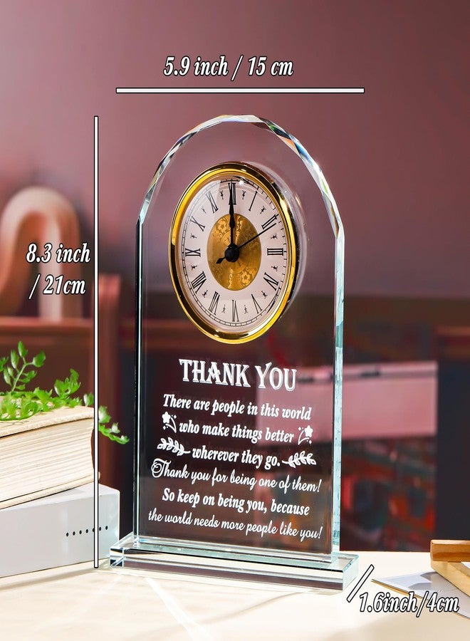 Movdyka Thank You Gifts for Men Women - Appreciation Gift for Teacher Doctor Nurse Boss Coworker - Crystal Clock Inspirational Gratitude Presents for Male Leader Friends Christmas Grateful Plaque Decor - Image 4