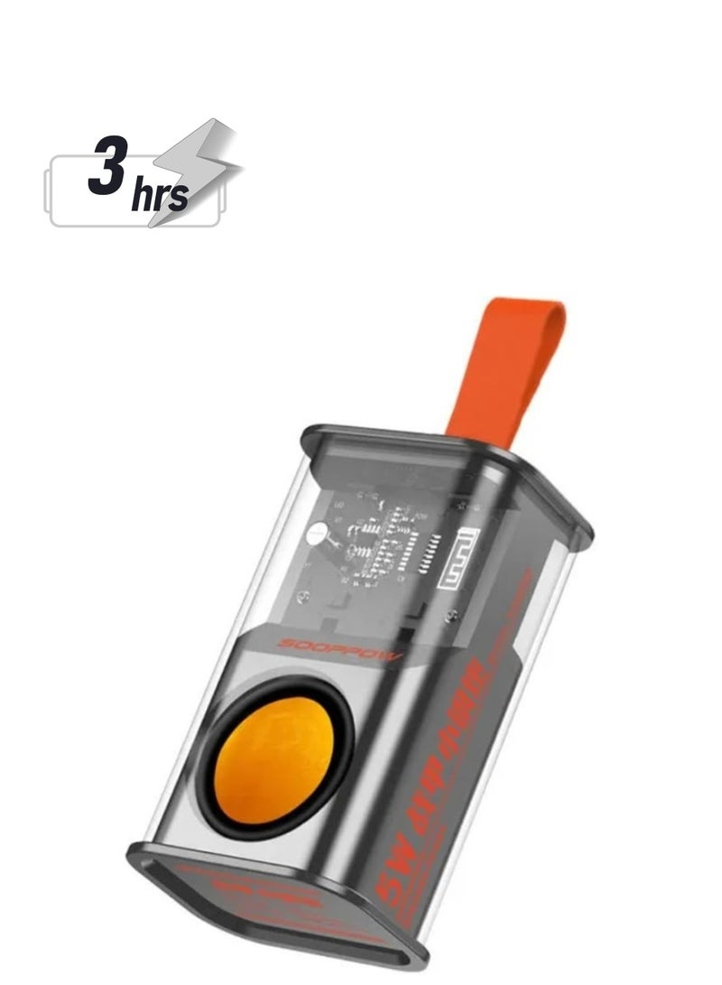 Wireless Bluetooth Portable Speaker Transparent Mech Audio TWS Speaker Stereo (Black) - Image 1