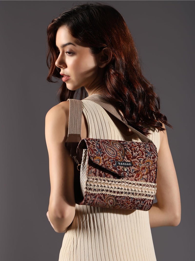 ENSAC Stylish & Trendy Sling Bag for Women & Girls (MAROON) - Image 3