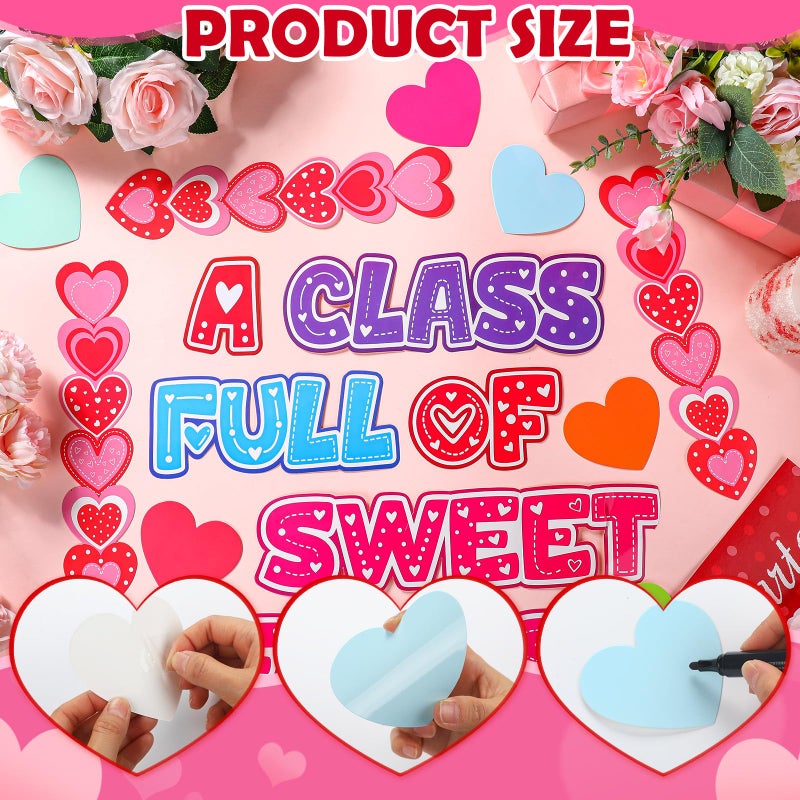 Marspark Valentines Bulletin Board Set Love Heart Valentines Classroom Decoration A Class Full of Sweethearts Themed Cutouts for Valentine's Day School Classroom Wall Door Decor - Image 2