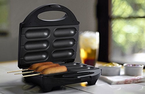 Brentwood TS-601S Non-Stick 6 Mini Corn Dog Maker, Stainless Steel, Silver, 5X10X10 - Image 2