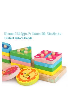 Y&D Montessori Toys For1 3year Old Boys Girls Wooden Sorting Stacking for Toddlers Preschool Educational 1 3 Year Color Recognition Shape Sorter Learning Puzzles Gifts  - Image 5