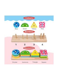 Y&D Montessori Toys For1 3year Old Boys Girls Wooden Sorting Stacking for Toddlers Preschool Educational 1 3 Year Color Recognition Shape Sorter Learning Puzzles Gifts  - Image 4