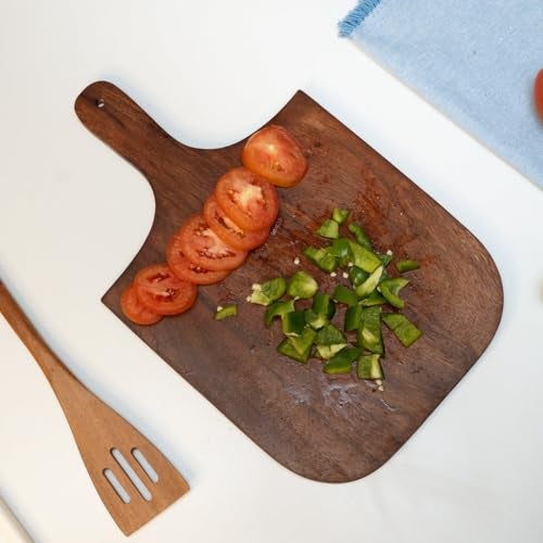 UrbanFix Acacia Wooden Chopping, Serving and Cutting Board, Plate for Pizza, Vegetables, Fruits and Cheese |Natural Acacia Wood | Handcrafted | Made in India | Charcuterie Board Platter Set - Image 1