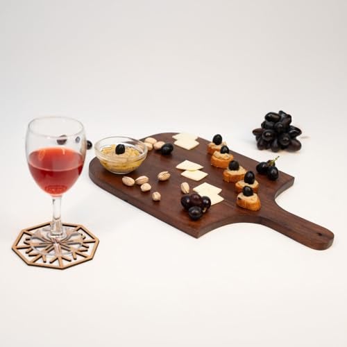 UrbanFix Acacia Wooden Chopping, Serving and Cutting Board, Plate for Pizza, Vegetables, Fruits and Cheese |Natural Acacia Wood | Handcrafted | Made in India | Charcuterie Board Platter Set - Image 4