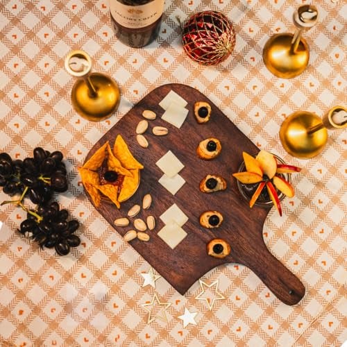 UrbanFix Acacia Wooden Chopping, Serving and Cutting Board, Plate for Pizza, Vegetables, Fruits and Cheese |Natural Acacia Wood | Handcrafted | Made in India | Charcuterie Board Platter Set - Image 5