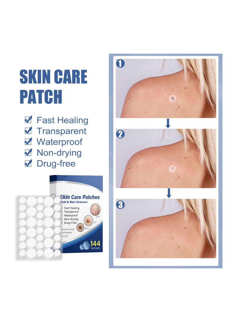 Generic Skin Tag Removal Kit - 144 Pcs Fast & Easy Home Tool for Removing Flesh and Black Nevus, Safe & Painless Lightening Agent Patches for Effective Skin Treatment. - Image 3