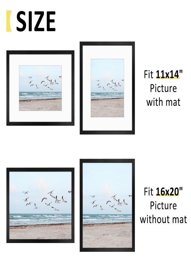 Frametory إطار صور Frametory مقاس 16x20 للتعليق على الحائط، لعرض الصور مقاس 11x14 مع إطار داخلي أو 16x20 بدون إطار داخلي، هدية للعائلة (أسود، عبوة واحدة) - Image 3
