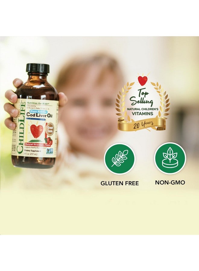 CHILDLIFE Essentials Cod Liver Oil for Kids - Liquid, Arctic Cod Liver Oil for Babies 6+ Months, Toddlers, & Children, Added DHA, EPA, Omega-3 Fatty Acids - Strawberry, 8 fl oz - Image 4