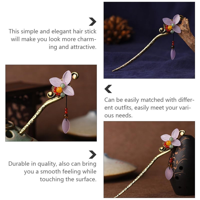 Vintage Hair Stick Chopsticks Hairpin for Women Retro Chinese Hair Bun Stick Hairpin Traditional Hanfu for Updos and Daily Styling - Image 3
