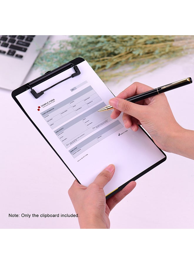 إسكدنيا لوح كتابة من البلاستيك مقاس A5 مزود بمشبك أسود - Image 4