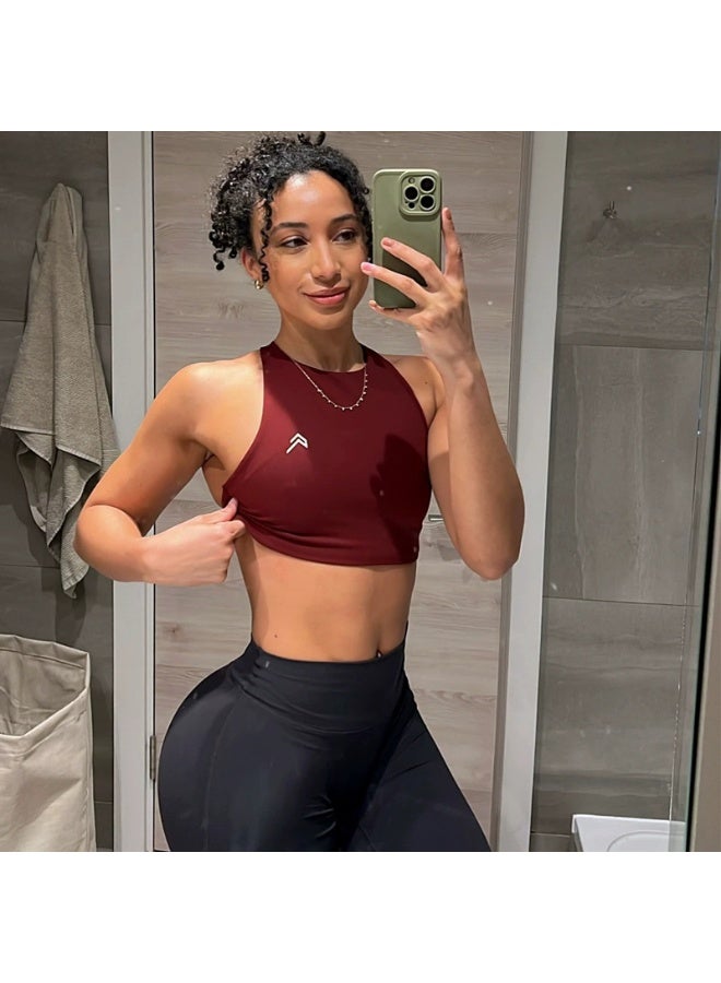 Oner Women's Sports Vest with Built-in Pads, Shockproof, High Elasticity, Quick-Dry Racerback Gym Yoga Bra