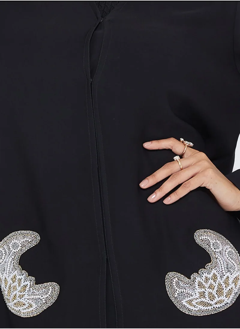 Rosette Abaya Moon Stone Abaya