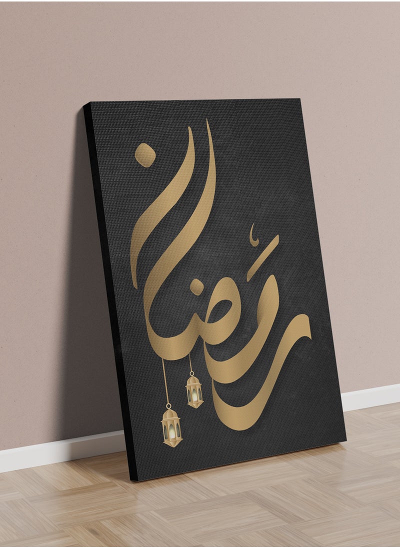 Canvas Wall Art Stretched Over Wooden Frame with Ramadan in Arabic Calligraphy and Lanterns Painting - pzsku/ZF9D09EC28B79F7B18C56Z/45/_/1736424399/1d2bec77-b405-471f-bc0e-9044f291d2f5