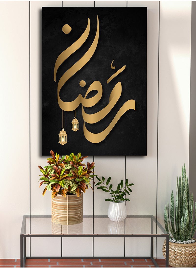 Canvas Wall Art Stretched Over Wooden Frame with Ramadan in Arabic Calligraphy and Lanterns Painting - pzsku/ZF9D09EC28B79F7B18C56Z/45/_/1736424400/2fbc446b-174d-409a-bdb5-8bdcaeff71af