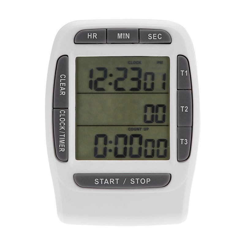 Portable Digital Multi channel 3 Channels LCD Timer Accurate Timing Countdown Clock - Image 1
