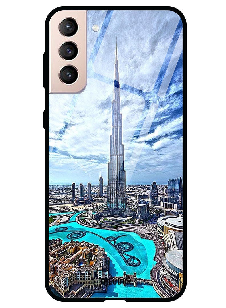 Theodor Protective Tempered Glass Case Cover Samsung Galaxy S21  Burj Khalifa In Day - Image 1
