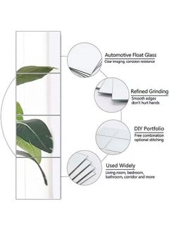 Beauenty Full Length Wall Mirror Tiles, 4 Pieces Frameless Wall Mirror Stickers Self Adhesive Combination HD Make UP Mirror for Wall Decor Living Room Vanity Bedroom  - Image 3